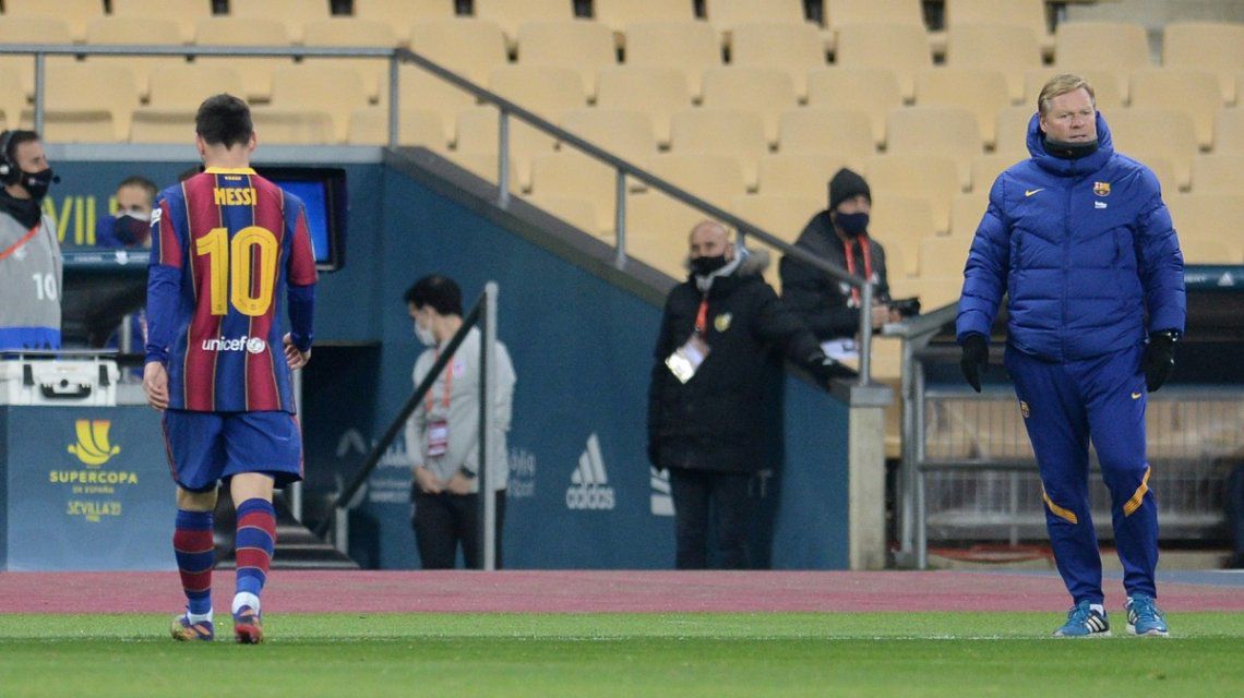 Lionel Messi pegó una trompada y se fue expulsado por primera vez en Barcelona