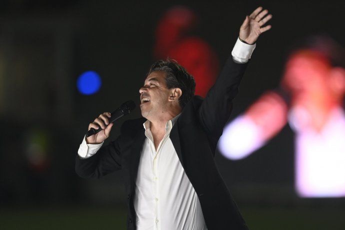 Marcelo Gallardo cantó y se emocionó en la fiesta de River