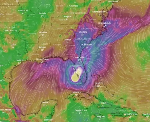 Huracán Ian en el Golfo de Florida