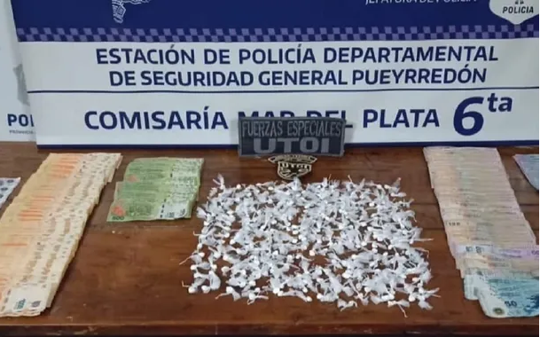 Mar del Plata: una pareja fue detenida con más de 270 envoltorios con cocaína