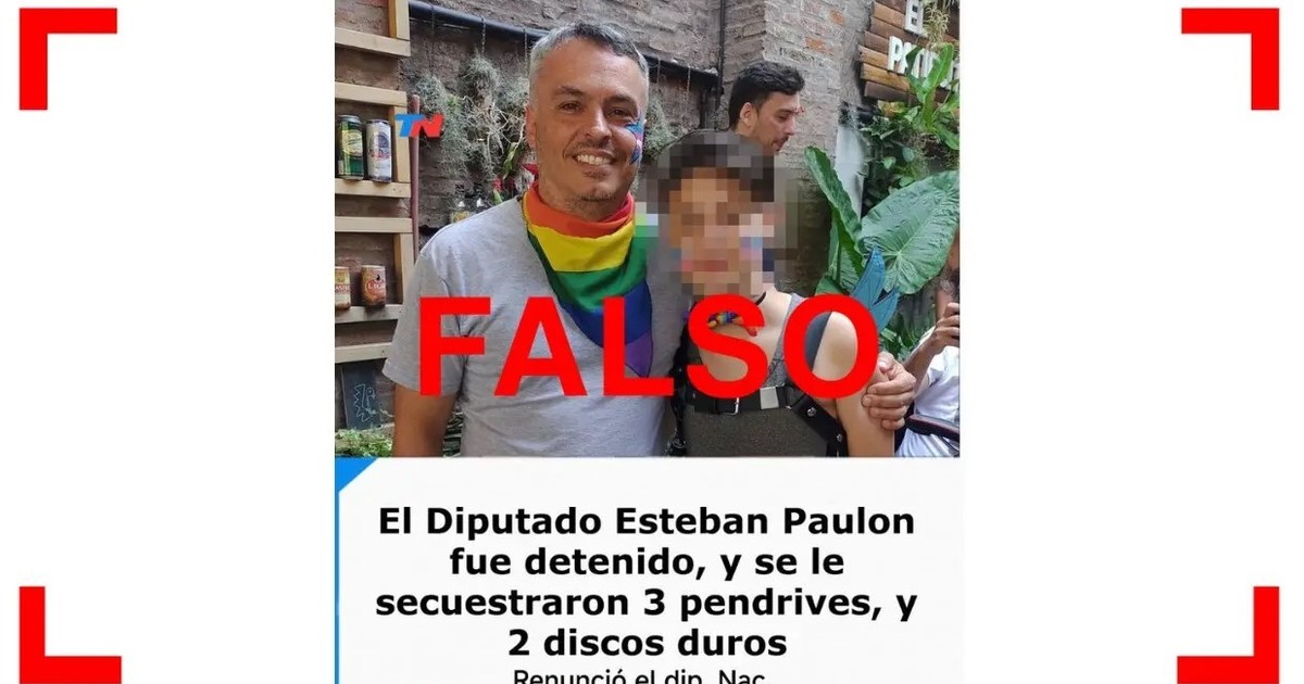 Es falsa esta placa sobre Esteban Paulón: el diputado nacional no renunció a su banca ni fue detenido Es falsa esta placa sobre Esteban Paulón: el diputado nacional no renunció a su banca ni fue detenido