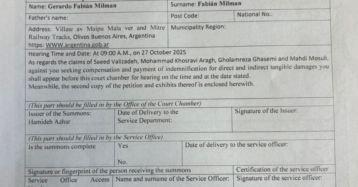 Inédita citación de Irán a Milei, al diputado Milman y otras figuras: les piden una compensación por el episodio del avión venezolano