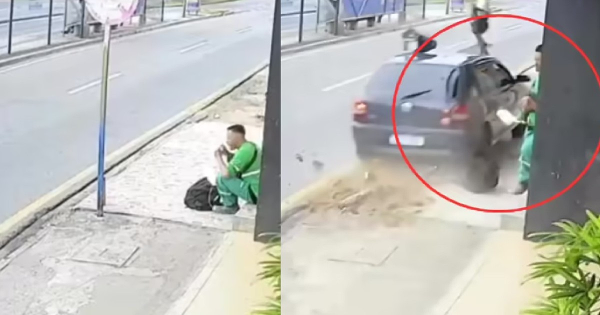 Se salvó por muy poco de ser brutalmente atropellado y su reacción fue llamativa