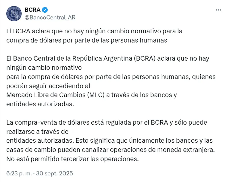 El Gobierno aclaró que no se podrá comprar dólar oficial a través de billeteras virtuales