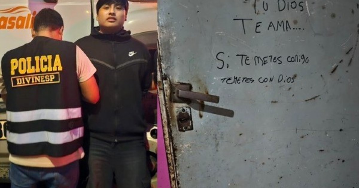 «Si te metés conmigo, te metés con Dios», la sugestiva frase de «Pequeño J» en la puerta de la casa de su novia