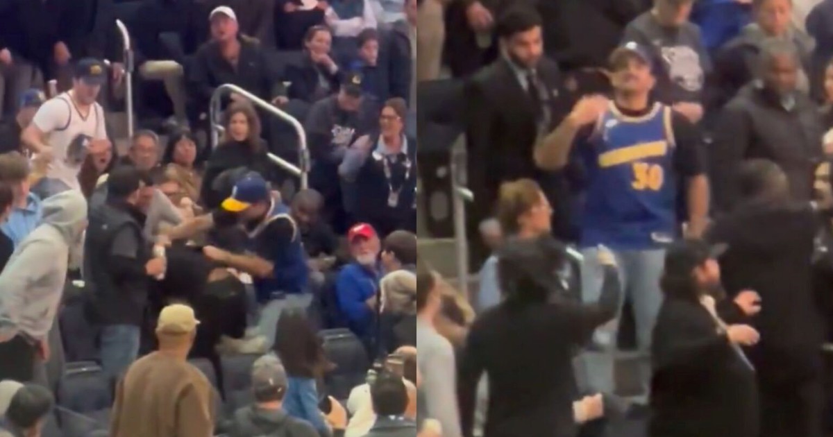 La brutal pelea entre dos fanáticos durante el partido Warriors-Bucks de la NBA que se viralizó en redes